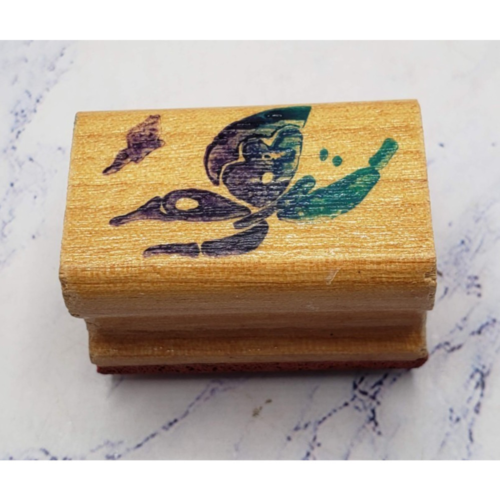 Painted Butterfly Nature Art Stamps Wood Mounted Rubber Stamp